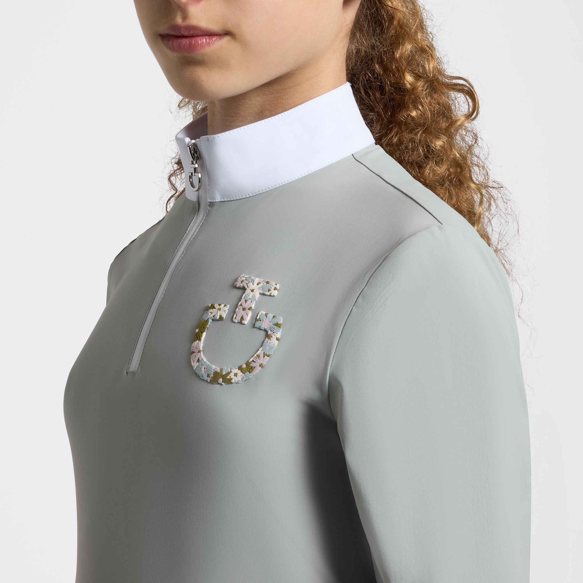 Girls CT Jersey Floral Embroidery Show Shirt | Long Sleeves | Belgian Block