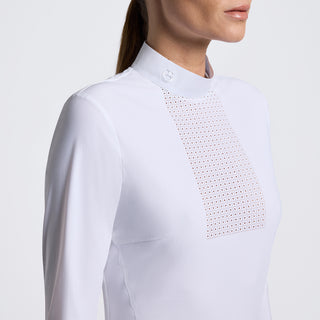 Ladies R-Evo Perforated Bib Show Shirt | White