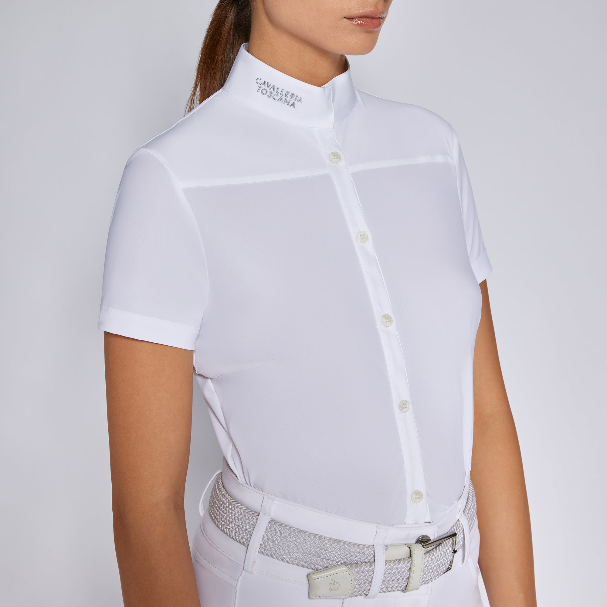 Ladies CT Jersey Short Sleeve Show Shirt - White