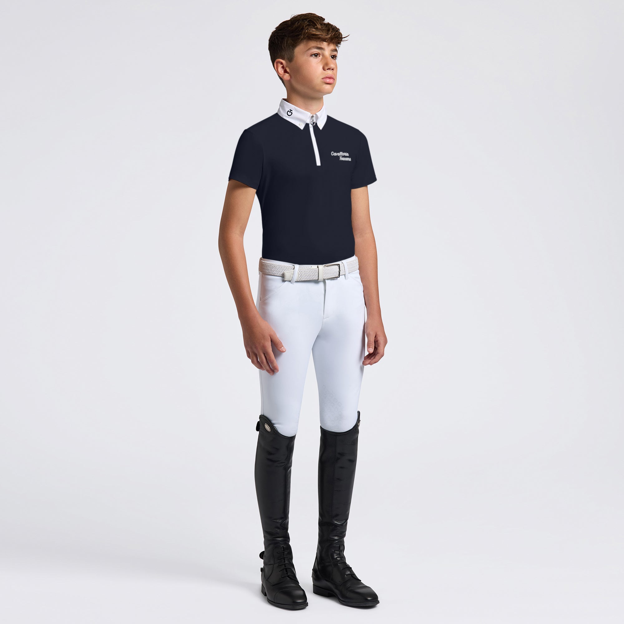 Boys CT Jersey Zip Show Shirt | Navy