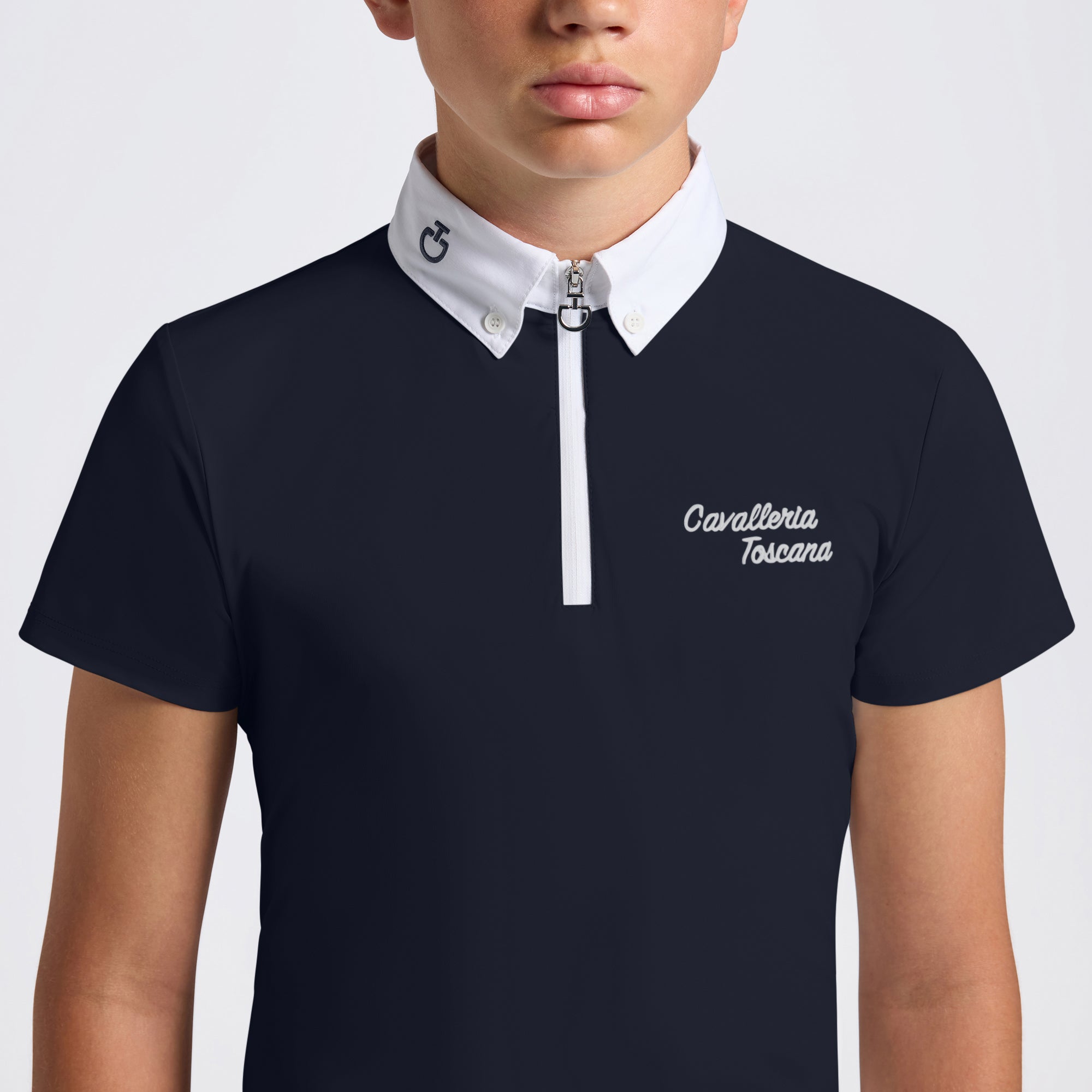 Boys CT Jersey Zip Show Shirt | Navy