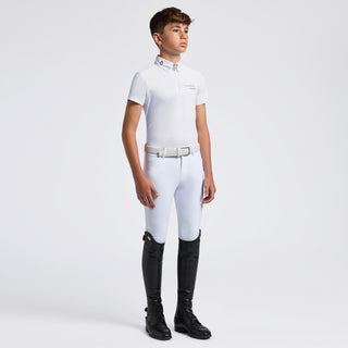 Boys CT Jersey Zip Show Shirt | Short Sleeves | White
