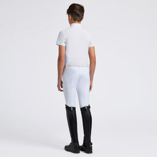 Boys CT Jersey Zip Show Shirt | Short Sleeves | White