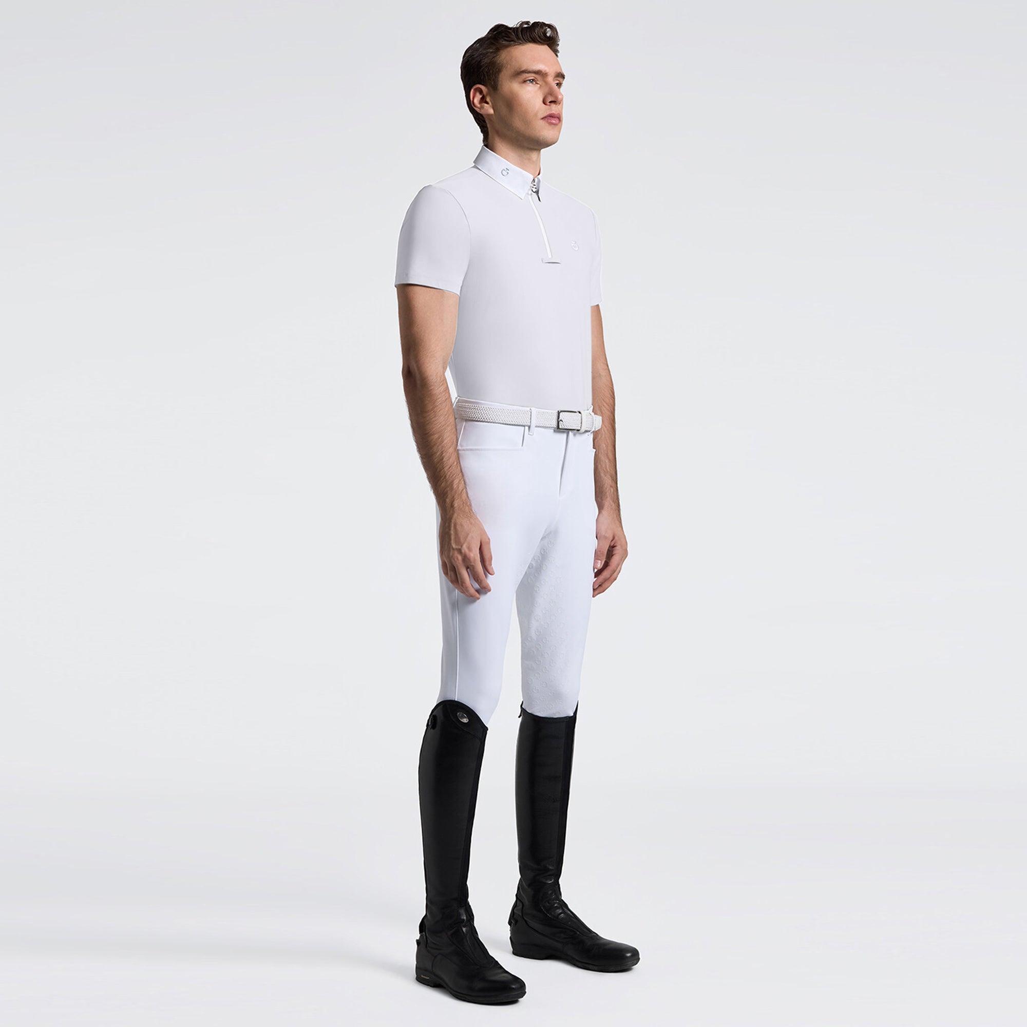 Mens CT Jersey Zip Show Shirt | Short Sleeves | White