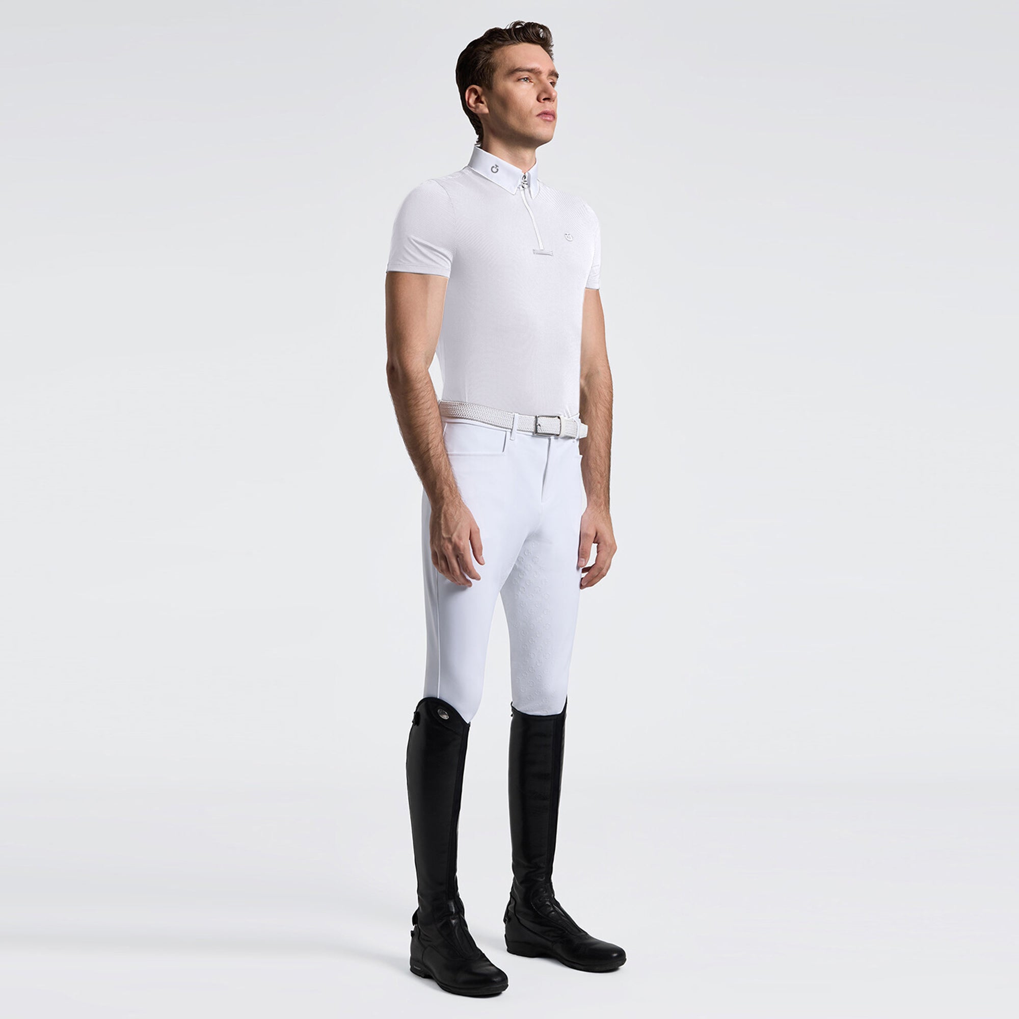 Mens CT Jersey Zip Show Shirt | Short Sleeves | White