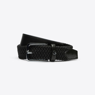 Mens Elastic Leather Belt | Black