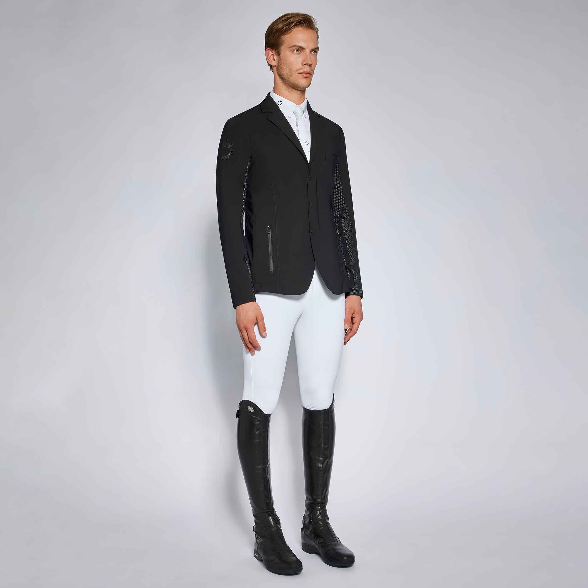 Cavalleria Toscana | Mens R-Evo Light Tech Knit Zip Riding Jacket - Navy