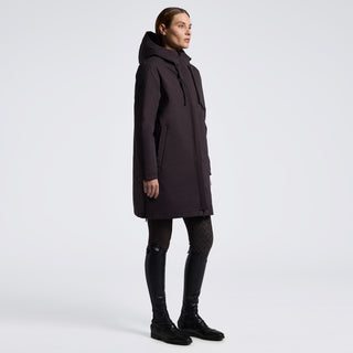 Ladies Hooded Long Down Parka Coat | Espresso
