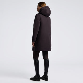 Ladies Hooded Long Down Parka Coat | Espresso