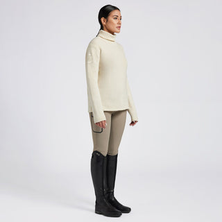 Ladies Lambswool Oversized Turtleneck Sweater - Cream (LAST ONE - LARGE)