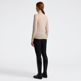 Ladies CT Half Zip Turtleneck Sweater | Beige