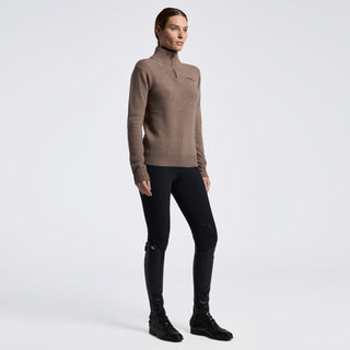 Ladies CT Pure Wool Half Zip Sweater | Espresso