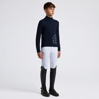 Boys CT Orbit Half Zip Cashmere Blend Sweater | Navy