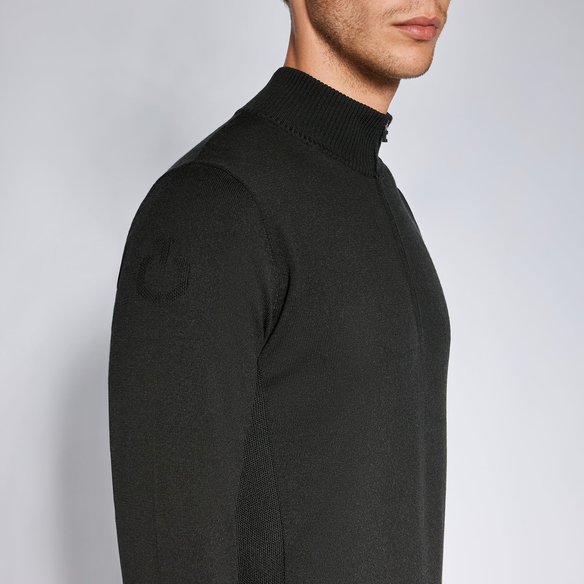 Mens Revo Sport Knit Half Zip Sweater - Black (LAST ONE - LARGE)