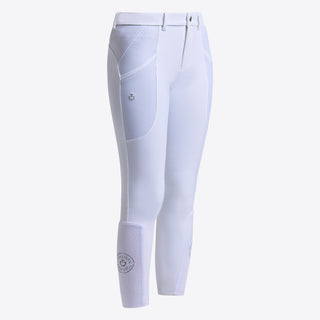 Girls CT Perforated Insert Breeches | Knee Grip | White