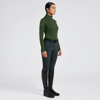 Ladies CT Tech Wool Half Zip Training Polo - Forest Green