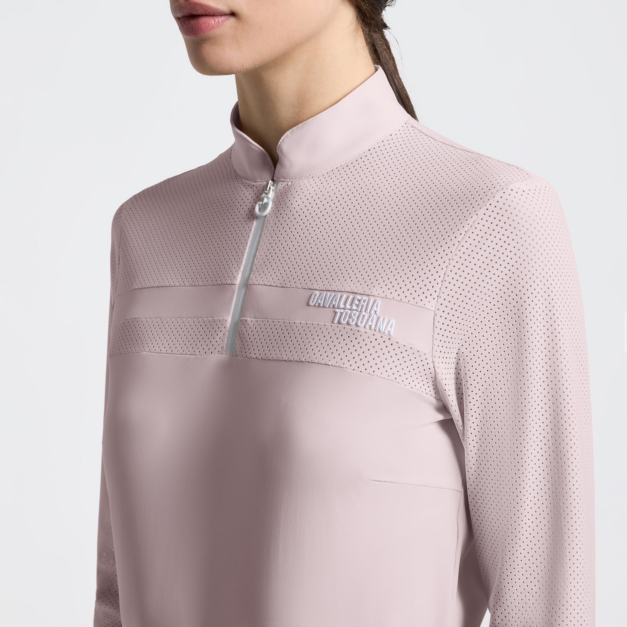 Ladies CT Perforated Insert Training Polo | Long Sleeves | Violet Ice