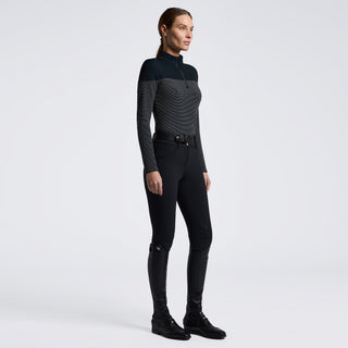 Ladies CT Tech Striped Wool Training Polo | Black
