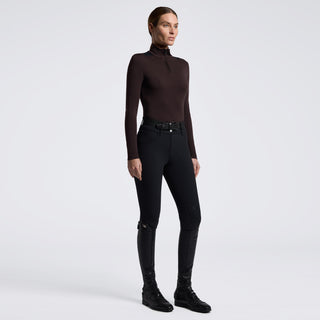 Ladies Half Zip Wool Training Polo | Espresso