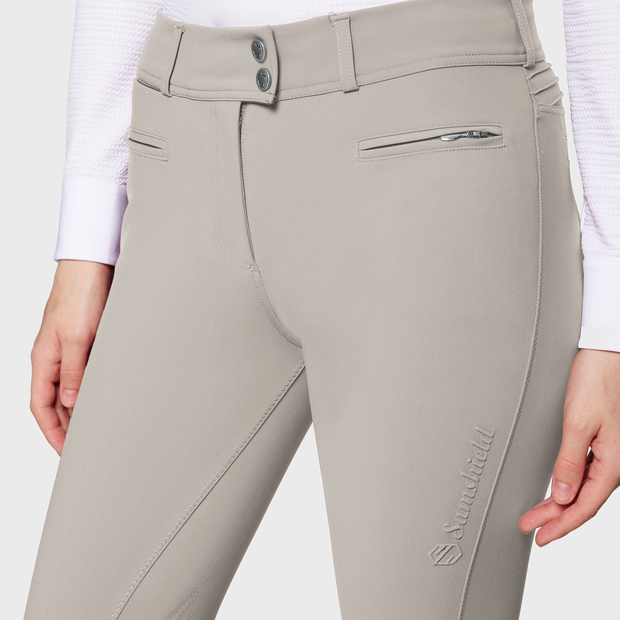 Ladies Chloe Breeches | Medium Rise | Knee Grip | Beige