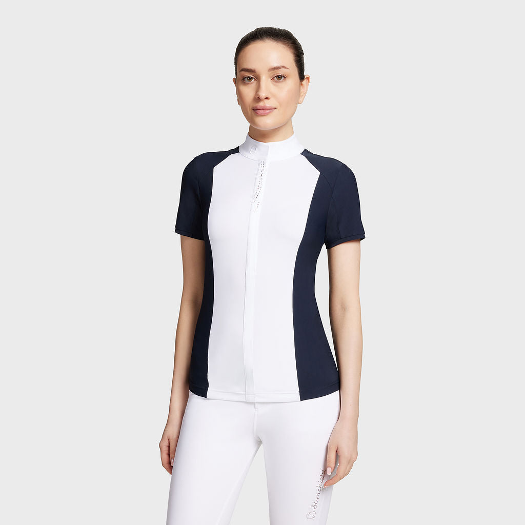 Ladies Gretta Short Sleeve Show Shirt - Navy (LAST ONE - X-SMALL)