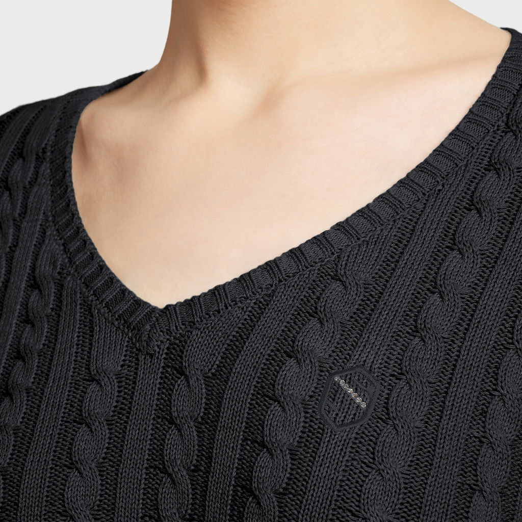 Ladies Lisa Twisted Pull Over Sweater - Black
