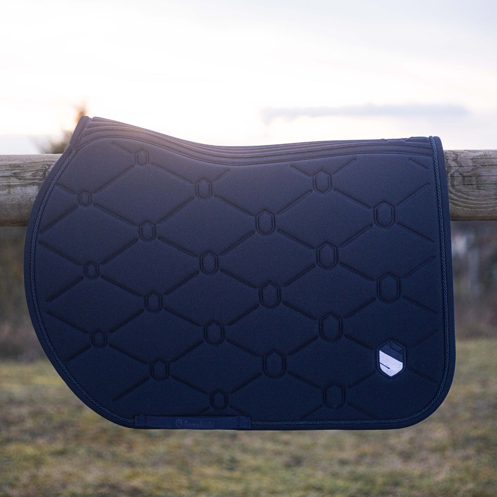 SpineShield Embroidery Jumping Saddle Pad | Navy