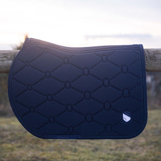 SpineShield Embroidery Jumping Saddle Pad | Navy