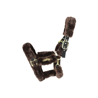 product shot image of the kentucky horsewear sheepskin headcollar brown