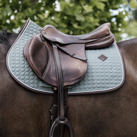 Saddle Pad Classic Leather Jumping - Dusty Green