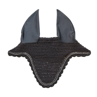 product shot image of the kentucky horsewear long stone pearl fly hood grey