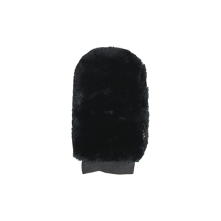 product shot image of the kentucky horsewear grooming deluxe sheepskin grooming glove black