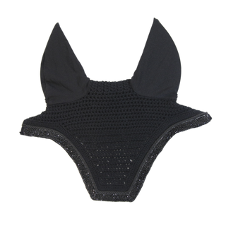 product shot image of the kentucky horsewear fly hood wellington glitter stone soundless black