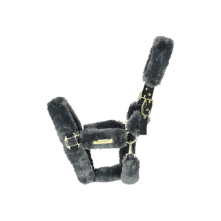product shot image of the kentucky horsewear sheepskin headcollar grey