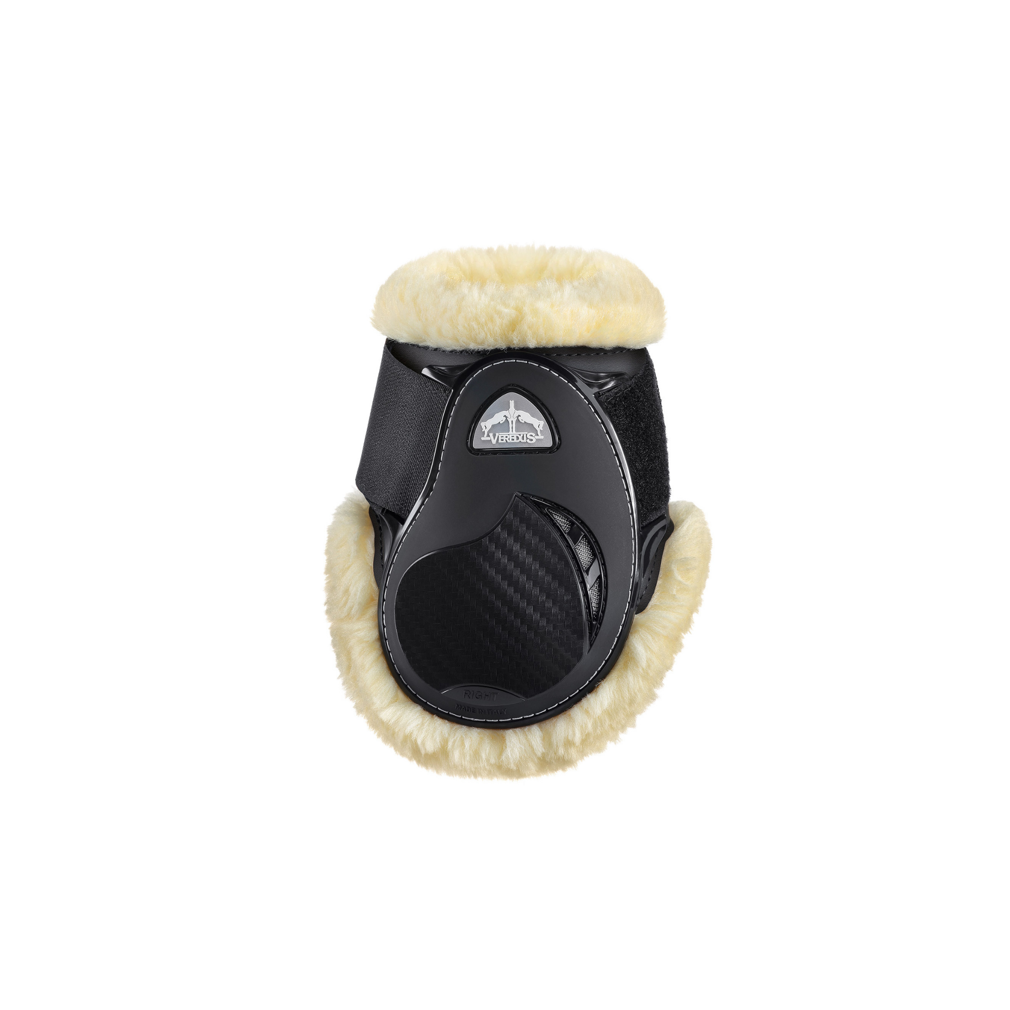 product shot image of the veredus veredus young jump vento save the sheep fetlock boots black