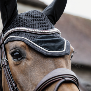 product shot image of the Wellington Basic Velvet Fly Hood - Black